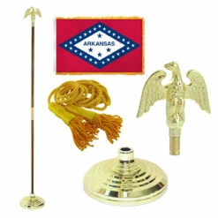 Super Tough Arkansas 4ft X 6ft Flag, Telescoping Flagpole, Base, And Optional Tassel