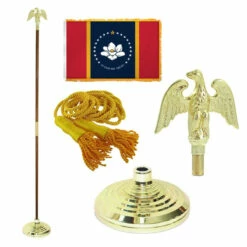 Super Tough Mississippi 4ft X 6ft Flag, Telescoping Flagpole, Base, And Optional Tassel