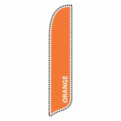 Outdoor Advertising Blade Flag - Solid Color - Orange - 2ft X 12ft