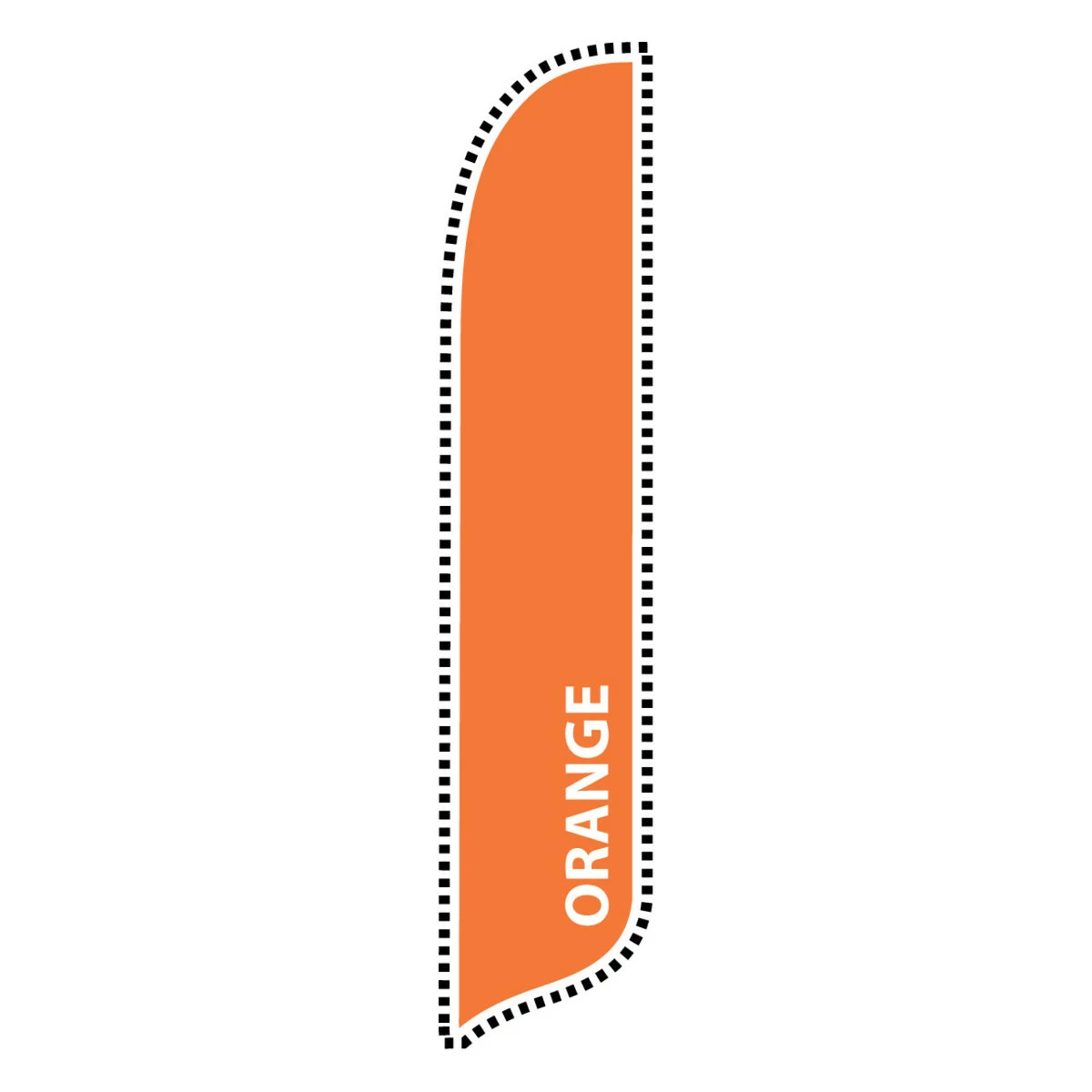 Outdoor Advertising Blade Flag - Solid Color - Orange - 2ft X 12ft