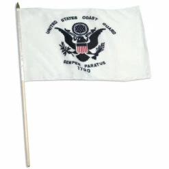 US Coast Guard 12" X 18" Mounted On 24" Wooden Stick