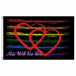 Hate Will Not Win Flag 3ft X 5ft Printed Polyester