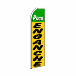 Poco Enganche Swooper Flag - Green & Yellow - 11.5ft X 2.5ft