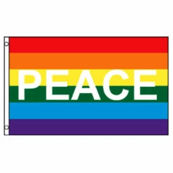 Rainbow Peace Flag 3ft X 5ft Printed Polyester