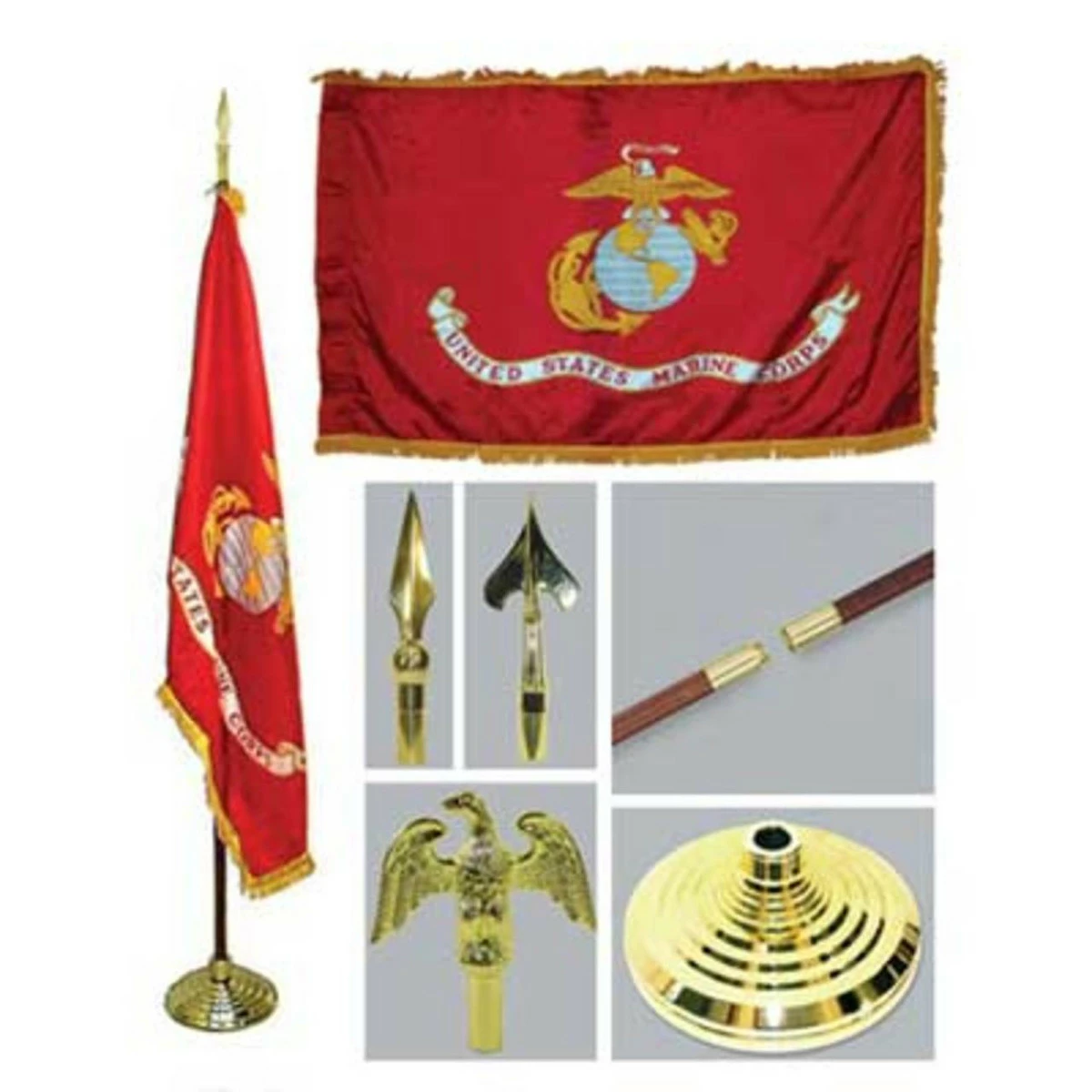 Super Tough Marine 3ft X 5ft Flag, Flagpole, Base, And Optional Tassel - Image 2
