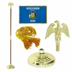 Super Tough Wisconsin 4ft X 6ft Flag, Telescoping Flagpole, Base, And Optional Tassel